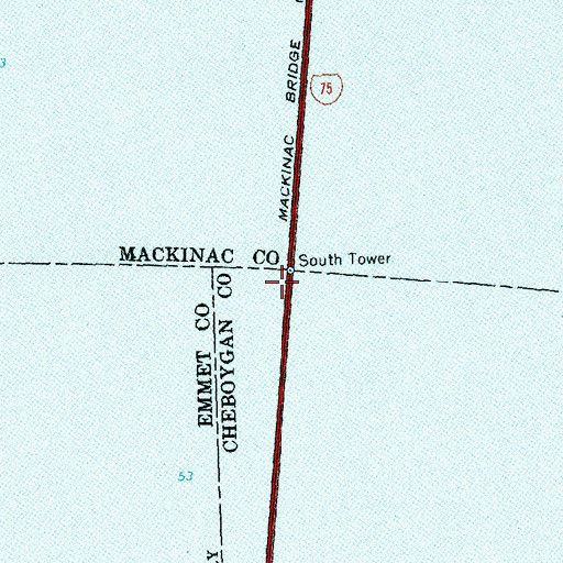 Topographic Map of South Tower, MI