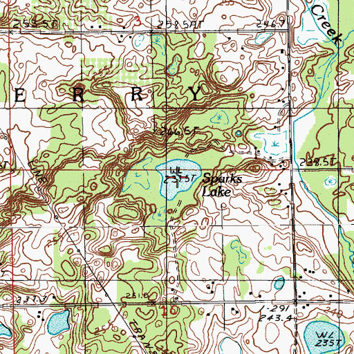 Topographic Map of Sparks Lake, MI