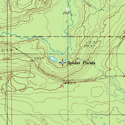 Topographic Map of Spider Ponds, MI
