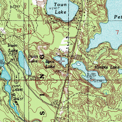 Topographic Map of Spot Lake, MI