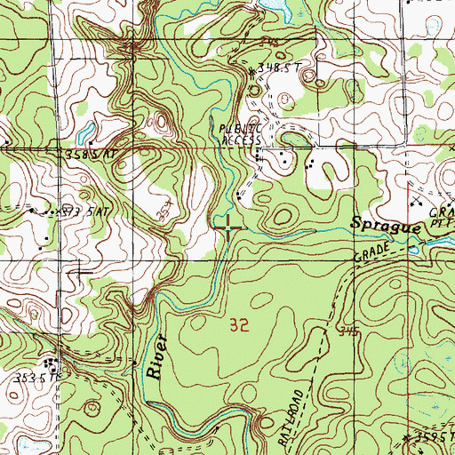 Topographic Map of Sprague Creek, MI
