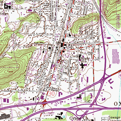 Topographic Map of Dodson Memorial Presbyterian Church, AL