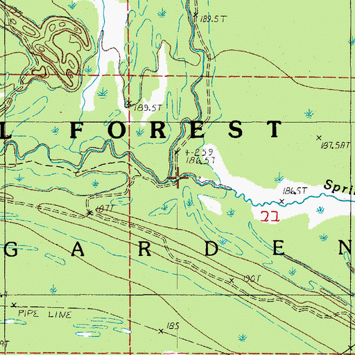 Topographic Map of Spring Creek, MI