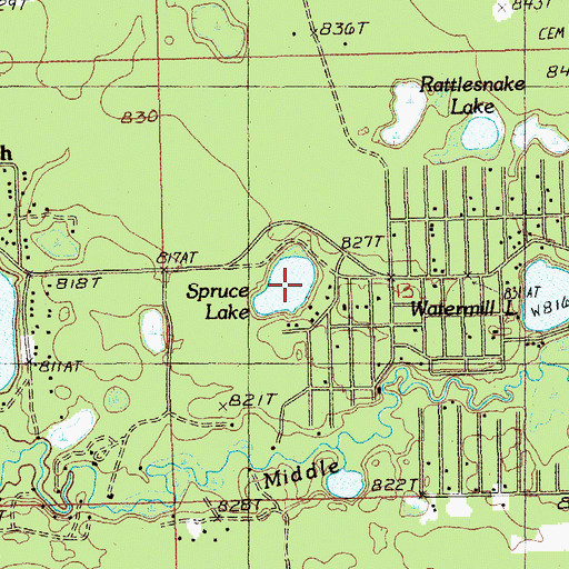Topographic Map of Spruce Lake, MI