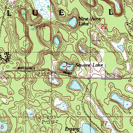 Topographic Map of Square Lake, MI