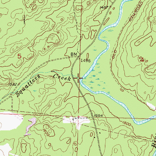 Topographic Map of Squatters Creek, MI