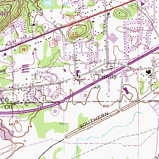 Topographic Map of Faith Childrens Home Mission, AL