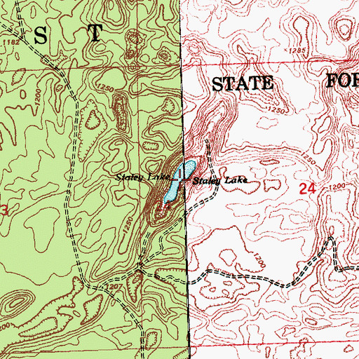 Topographic Map of Staley Lake, MI