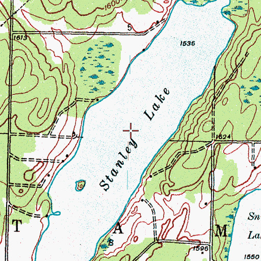 Topographic Map of Stanley Lake, MI