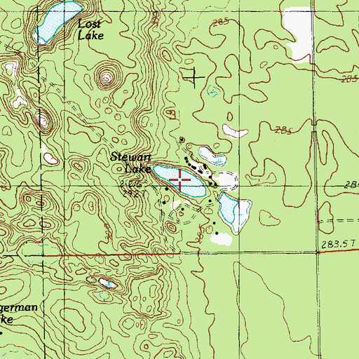 Topographic Map of Stewart Lake, MI