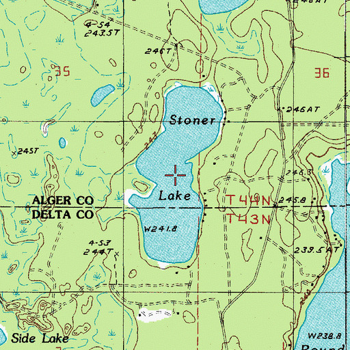 Topographic Map of Stoner Lake, MI