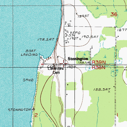 Topographic Map of Stonington, MI