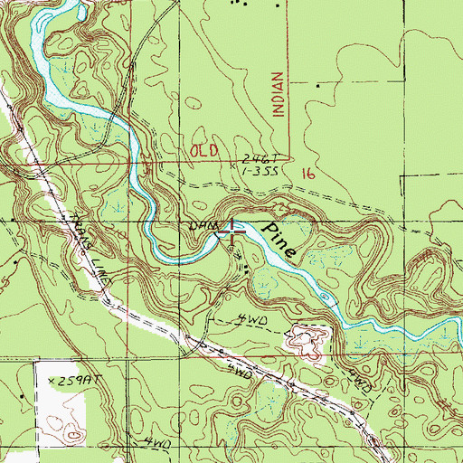 Topographic Map of Stronach Dam, MI