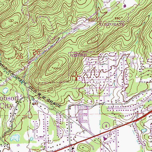 Topographic Map of Forest Hills, AL