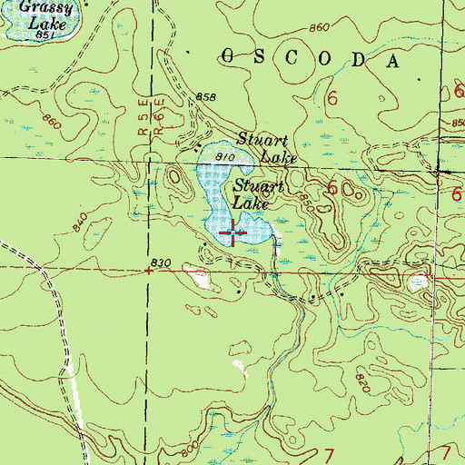 Topographic Map of Stuart Lake, MI