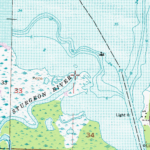 Topographic Map of Sturgeon River, MI