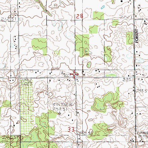 Topographic Map of Sugar Ridge Church, MI