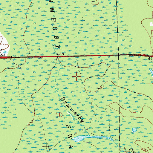 Topographic Map of Summerby Swamp, MI