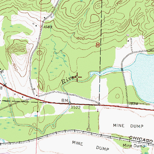 Topographic Map of Sunday Lake, MI
