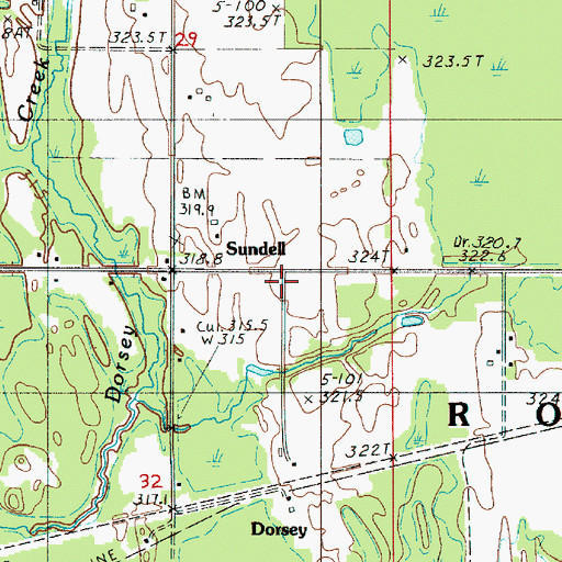 Topographic Map of Sundell, MI