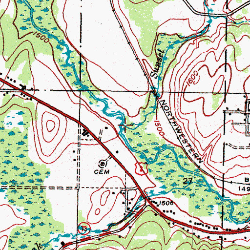 Topographic Map of Sunset Creek, MI