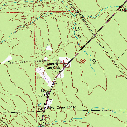 Topographic Map of Superior Gun Club, MI