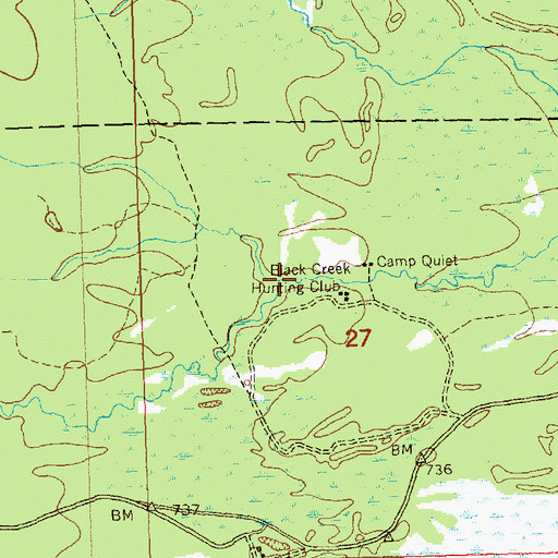Topographic Map of Sweiger Creek, MI