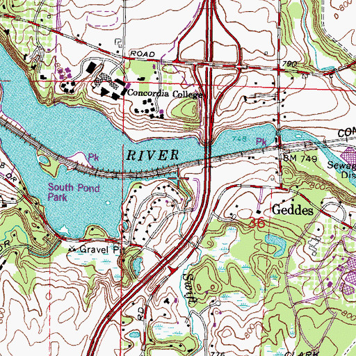 Topographic Map of Swift Drain, MI
