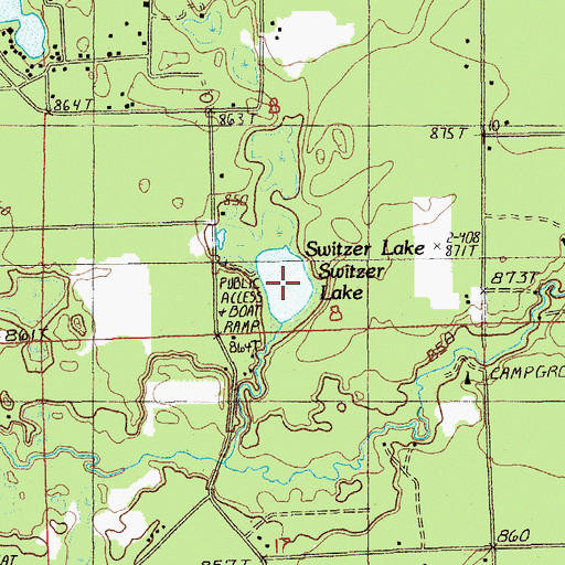 Topographic Map of Switzer Lake, MI