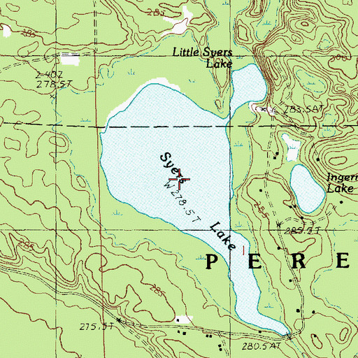 Topographic Map of Syers Lake, MI