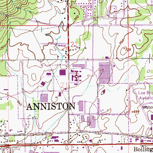Topographic Map of Harry M Ayres State Technical School, AL