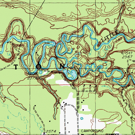 Topographic Map of Tamarack Creek, MI