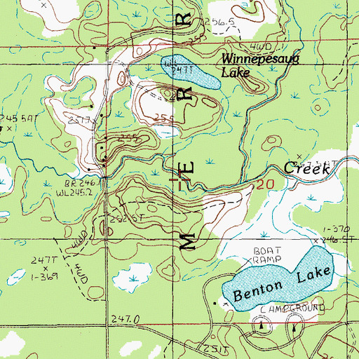 Topographic Map of Tank Creek, MI