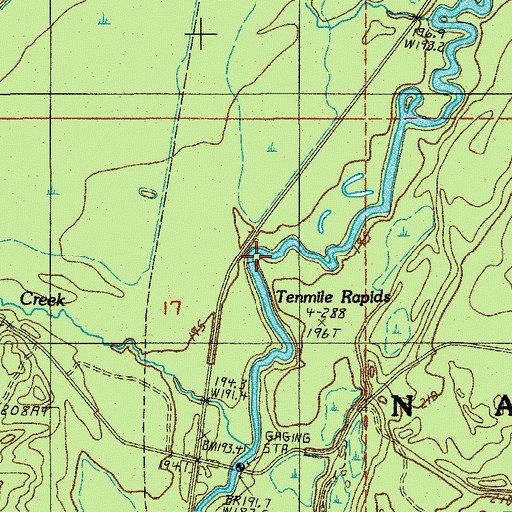 Topographic Map of Tenmile Creek, MI