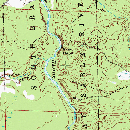 Topographic Map of Thayer Creek, MI