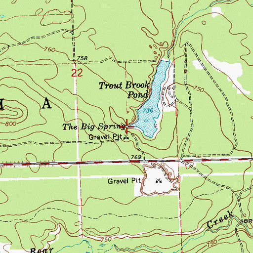 Topographic Map of The Big Spring, MI