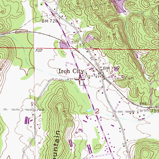 Topographic Map of Iron City Baptist Church, AL