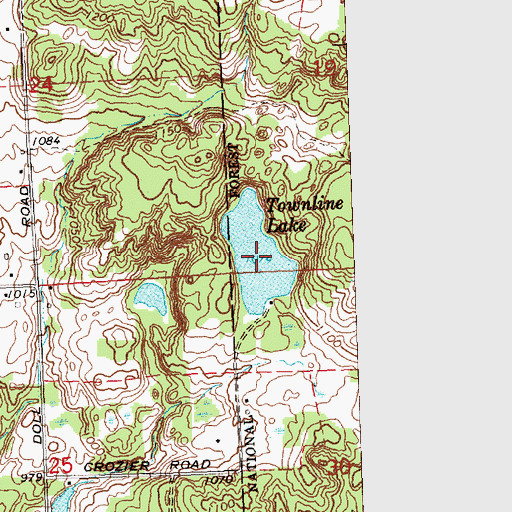Topographic Map of Townline Lake, MI
