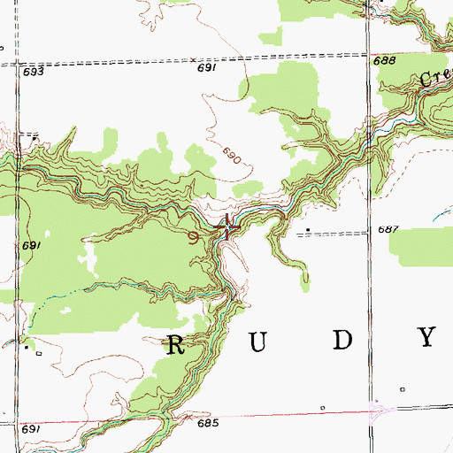 Topographic Map of Trout Brook, MI