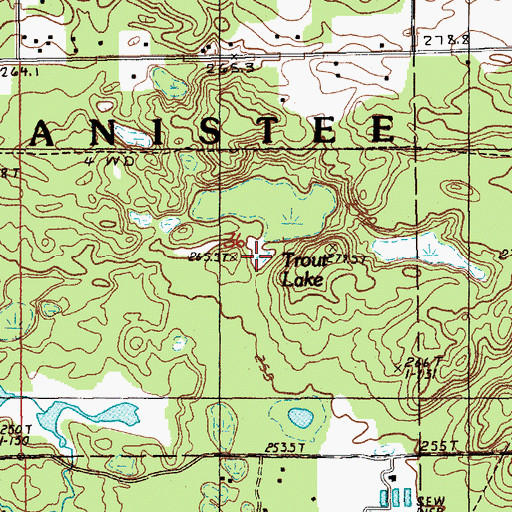 Topographic Map of Trout Lake, MI