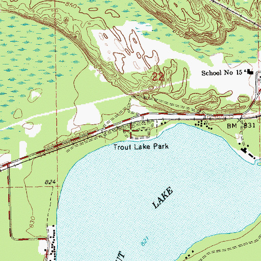Topographic Map of Trout Lake Park, MI