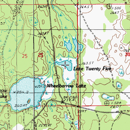 Topographic Map of Lake Twenty Five, MI
