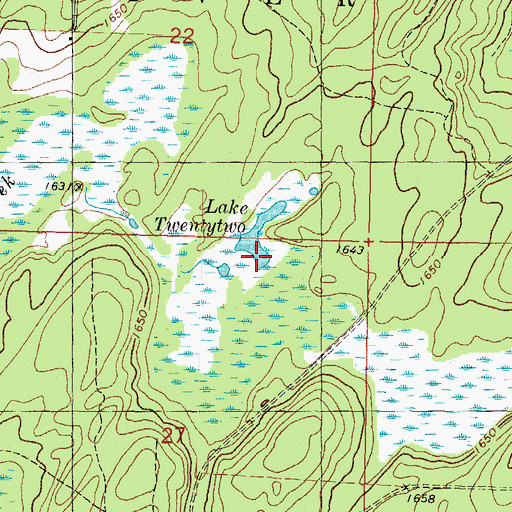 Topographic Map of Lake Twentytwo, MI