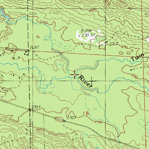 Topographic Map of Twin Creek, MI