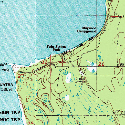 Topographic Map of Twin Springs Park, MI