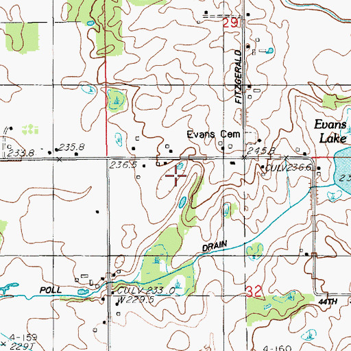 Topographic Map of Tyndall School, MI