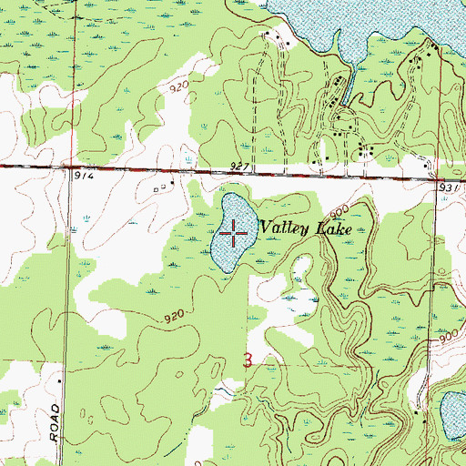 Topographic Map of Valley Lake, MI