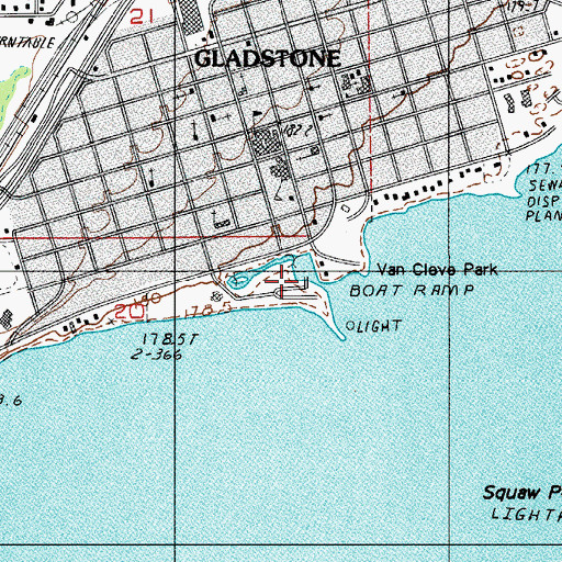Topographic Map of Van Cleve Park, MI