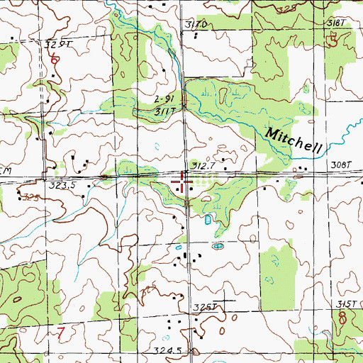 Topographic Map of Vangilder School, MI