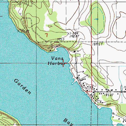Topographic Map of Vans Harbor, MI